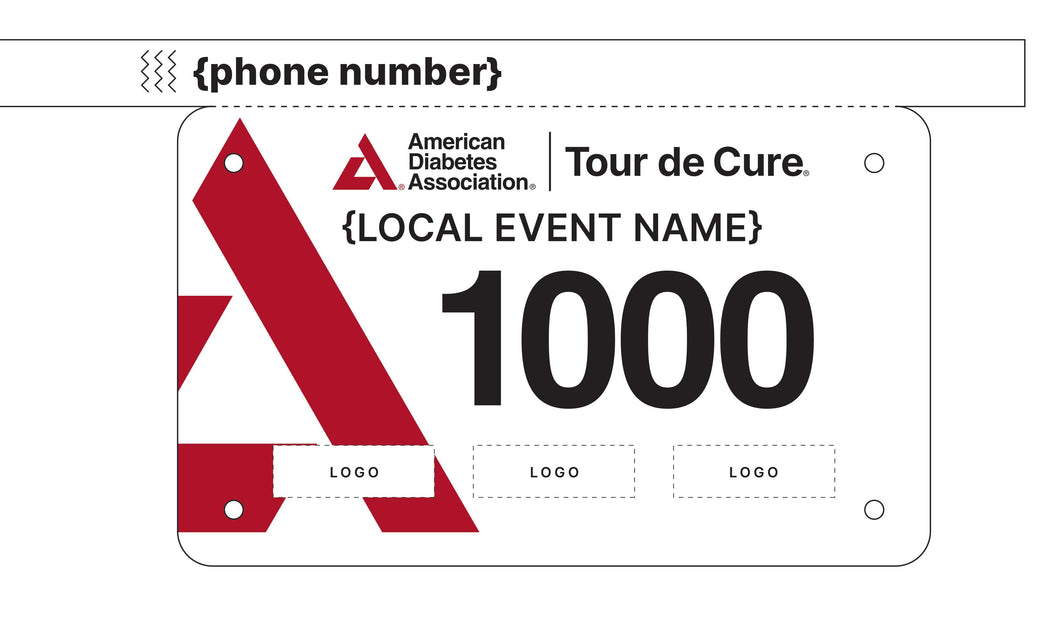 American Diabetes Association Tour de Cure Custom General Bib - Wristband(s)