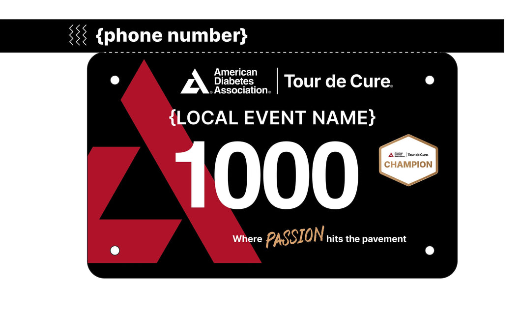 American Diabetes Association Tour de Cure Basic Champion Bib - Wristband(s)