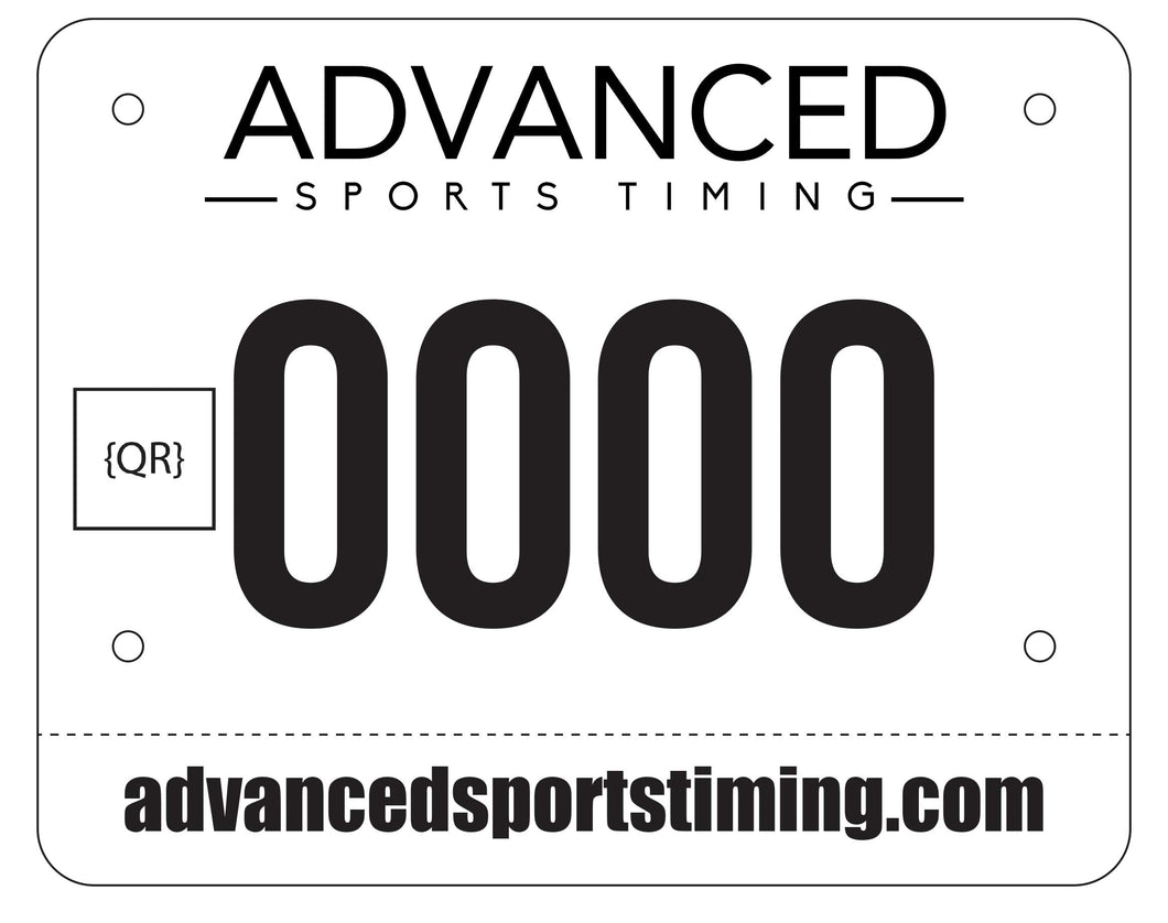 Advanced Sports Timing White Bib