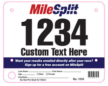 MileSplit Custom Text Bib